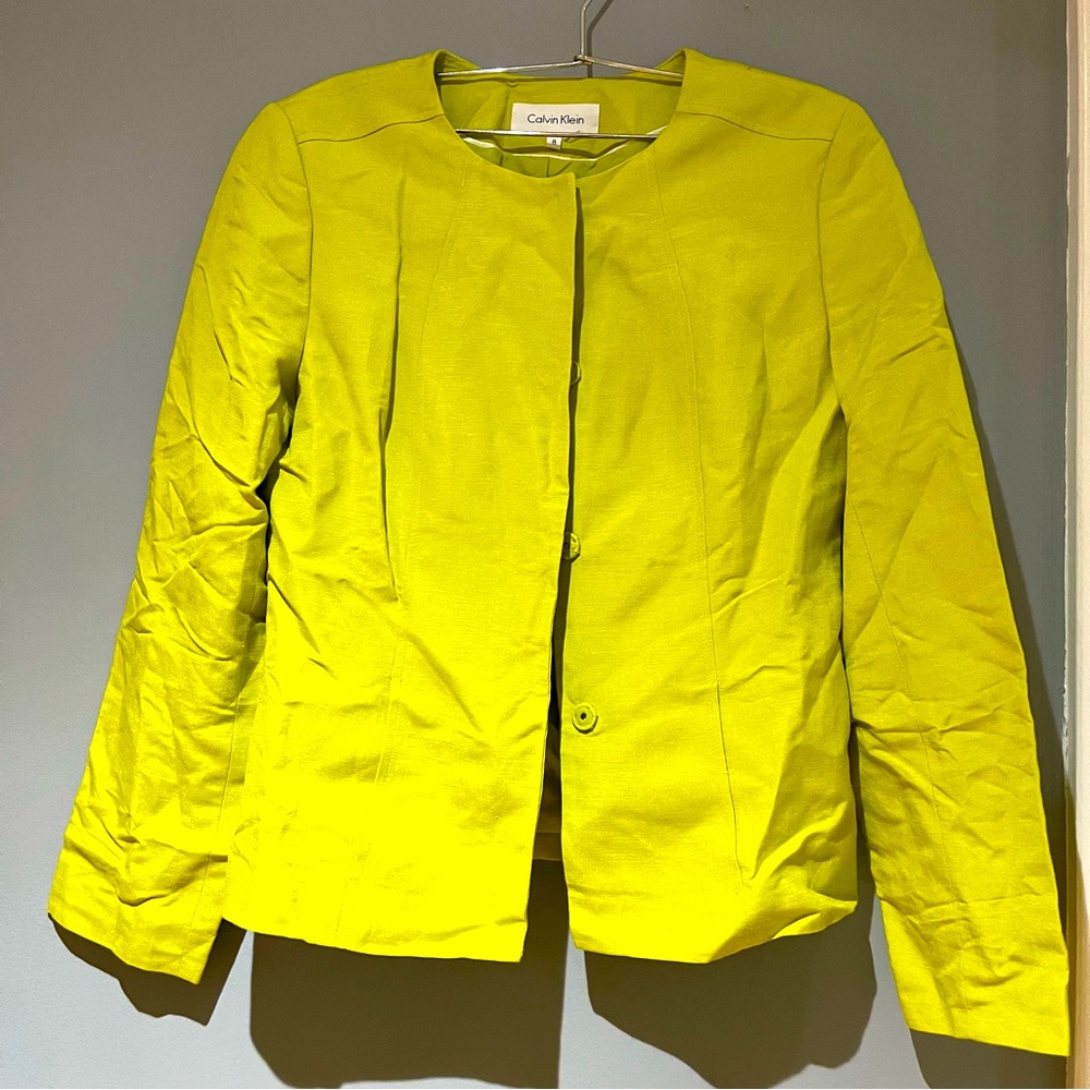 Calvin Klein Lime Green Cropped Blazer